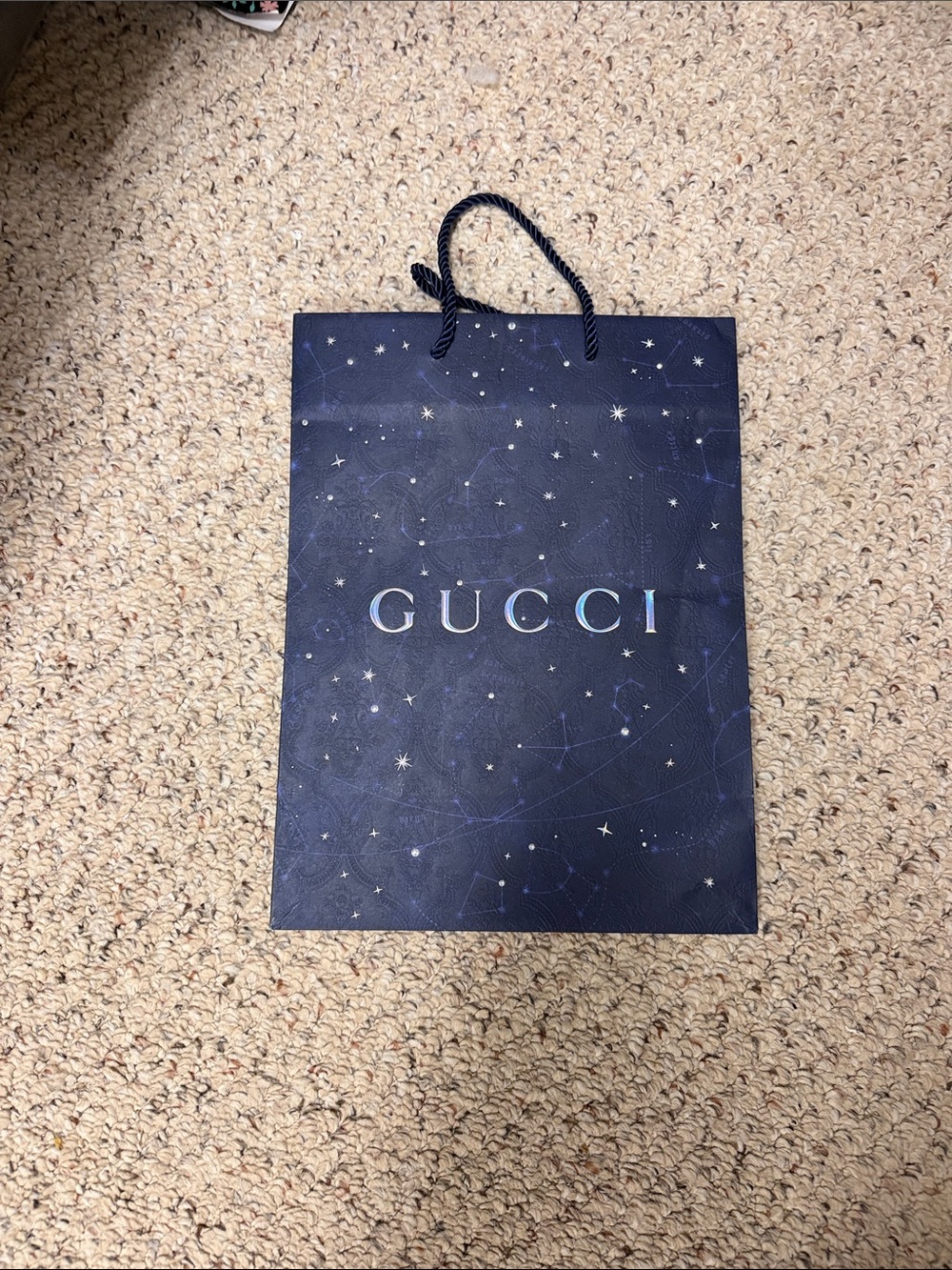 Gucci Navy Constellation Star Shopping Bag